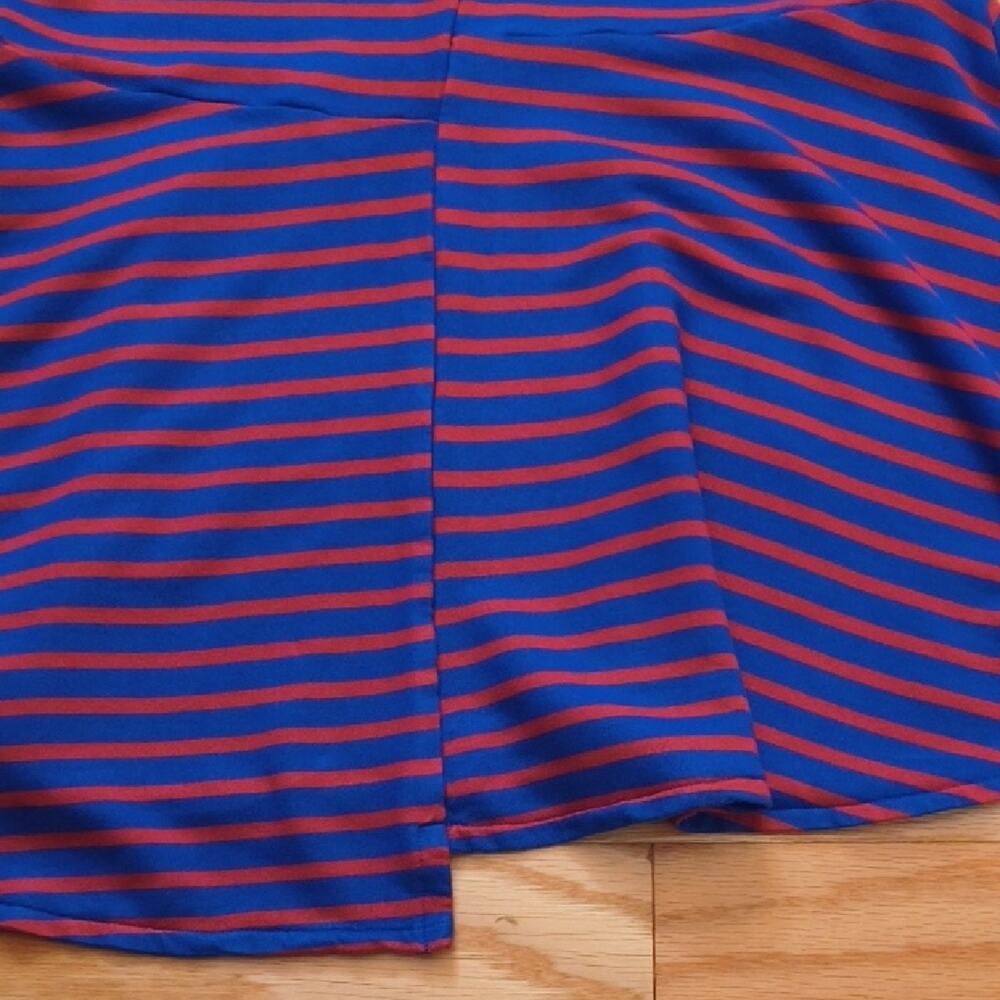 Crewcuts, Unsymmetrical Red & Blue Stripes, Girls Size 10 (GU) - Picture 3 of 5